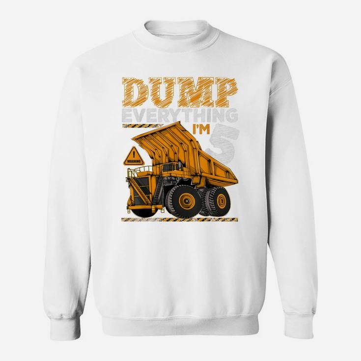 Kids 5 Years Old Construction Truck Dumper 5Th Birthday Boy Sweatshirt
