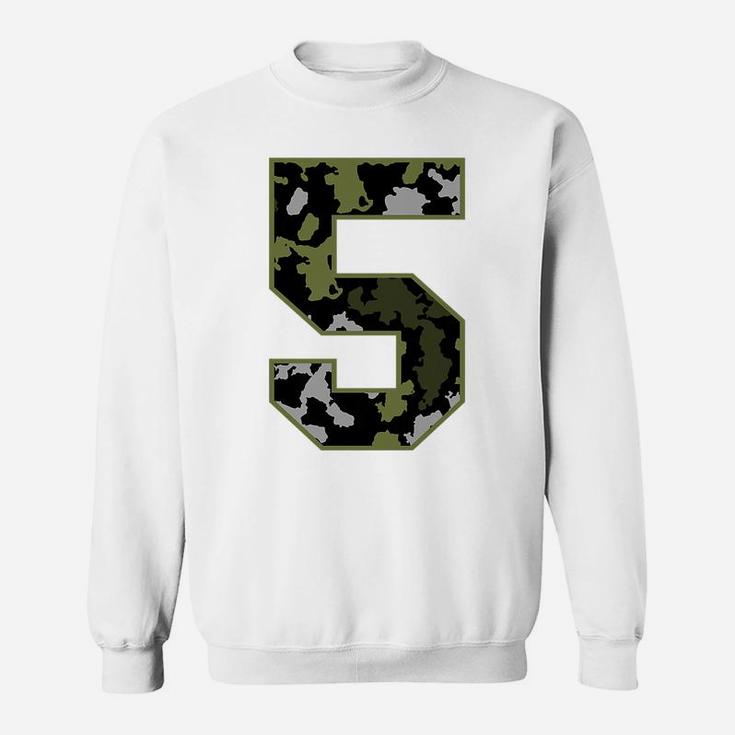 Kids 5Th Birthday Gift Army Green Camo Number Sweatshirt