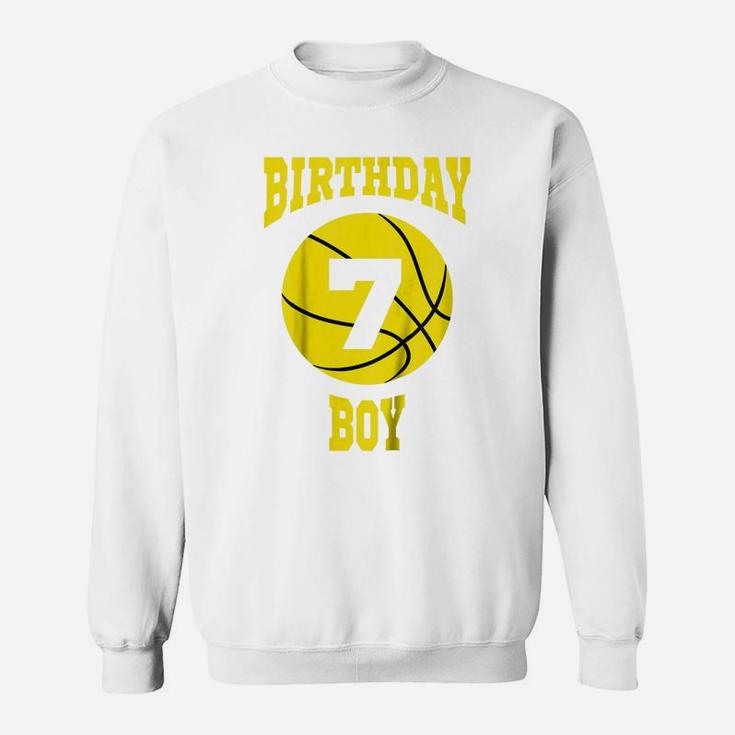 Kids 7Th Birthday Basketball Shirt For Boy Turning 7 Years Old Sweatshirt