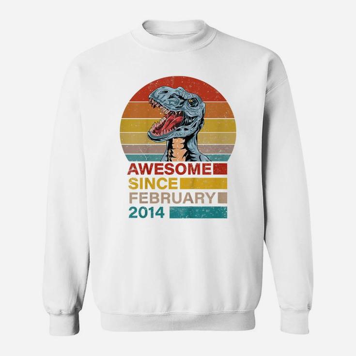 Kids Birthday Gift Awesome Since January 2014 Dinosaur 7 Years Sweatshirt