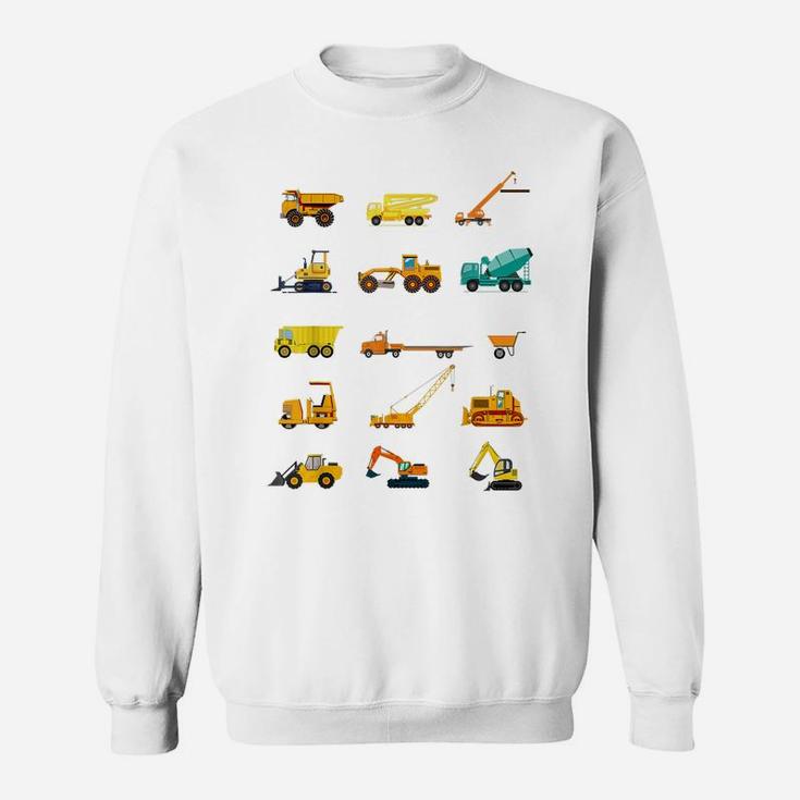 Kids Construction Site Trucks Birthday Gift Tee Machine Car Sweatshirt