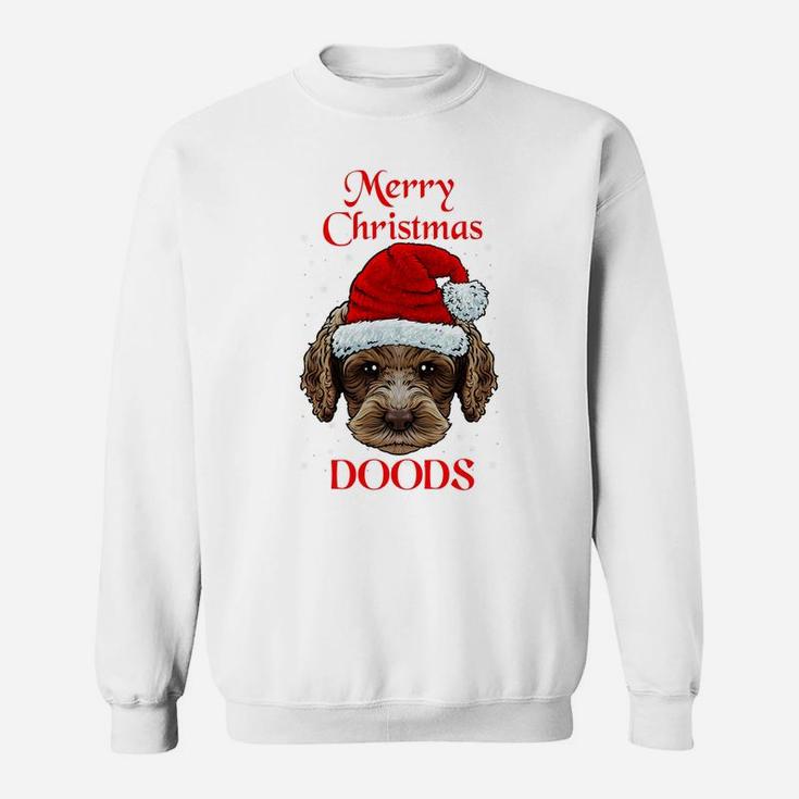 Labradoodle Merry Christmas Doods Santa Hat Doodle Dog Lover Sweatshirt Sweatshirt