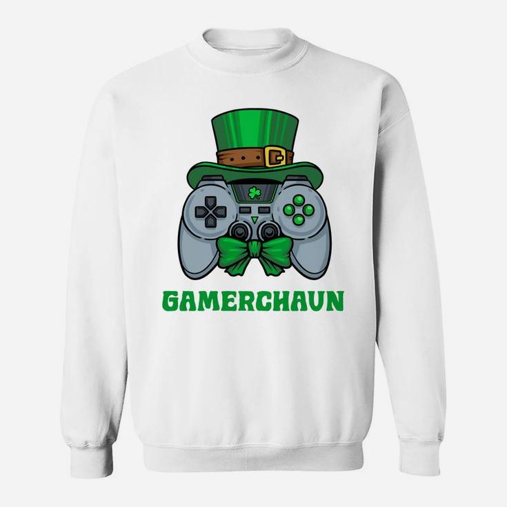 Leprechaun Gamer St Patricks Day Shirt Boys Controller Lucky Sweatshirt