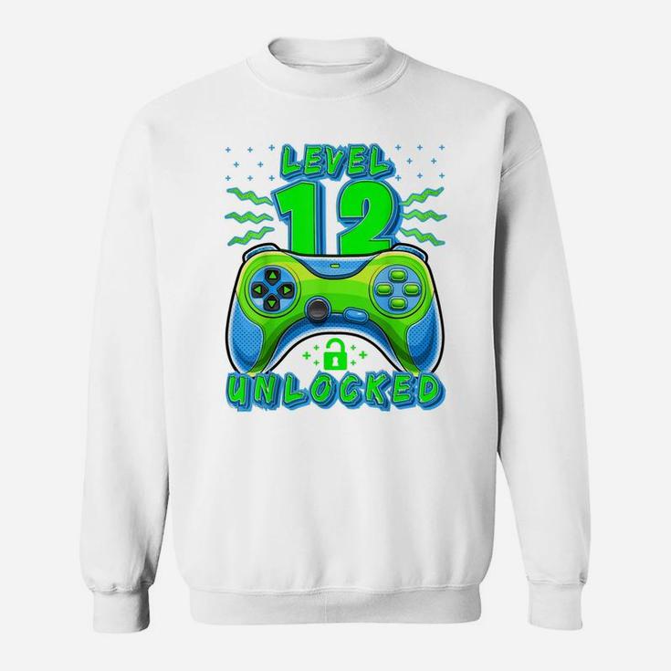 Level 12 Unlocked Video Game 12Th Birthday Gamer Boys Sweatshirt