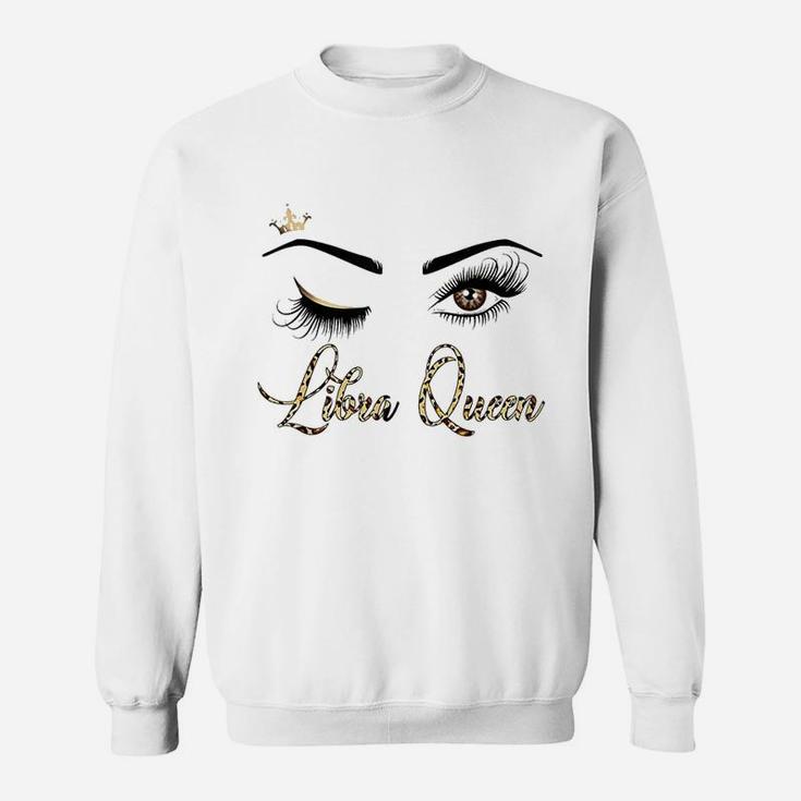 Libra Zodiac Birthday Leopard Print Gift For Girls Women Sweatshirt