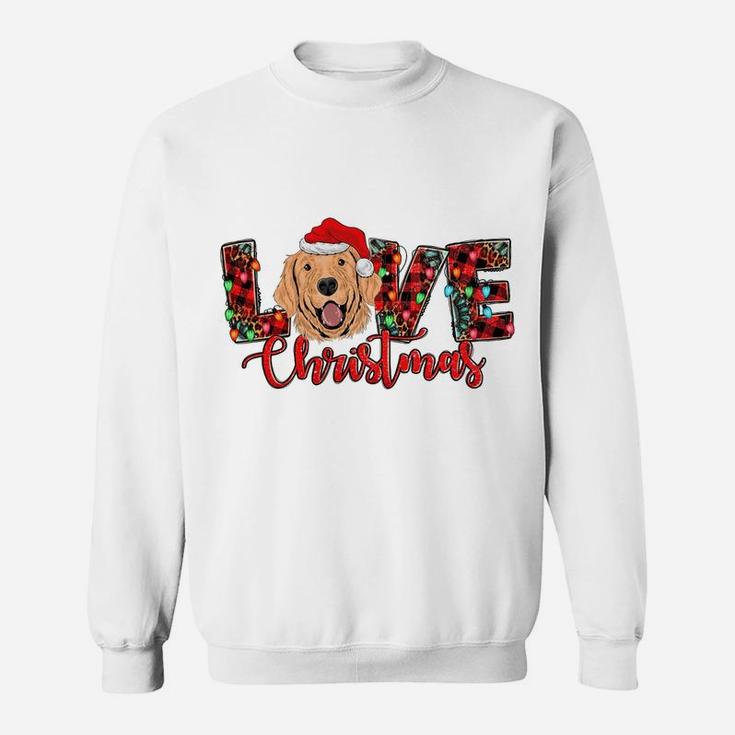 Love Golden Retriever Christmas Shirt Frenchie Mom Dog Dad Sweatshirt Sweatshirt