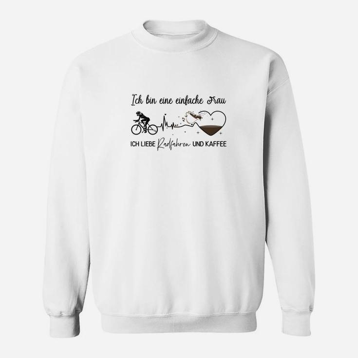 Lustiges Damen Sweatshirt Einfache Frau: Blumen, Pferde, Kaffee
