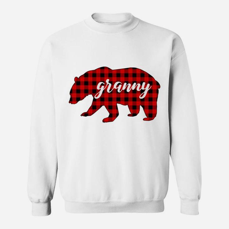 Matching Family Buffalo Plaid Granny Bear Red Lumberjack Sweatshirt