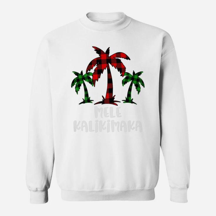 Mele Kalikimaka Palm Tree Hawaii Buffalo Plaid Christmas Pj Sweatshirt