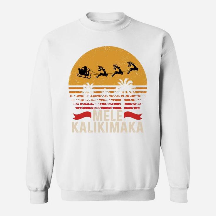 Mele Kalikimaka Vintage Christmas Santa Reindeers Hawaii Sweatshirt Sweatshirt