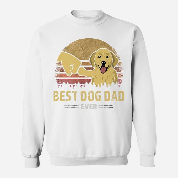 Mens Best Dog Dad Ever Golden Retriever Retro Puppy Lover Design Sweatshirt
