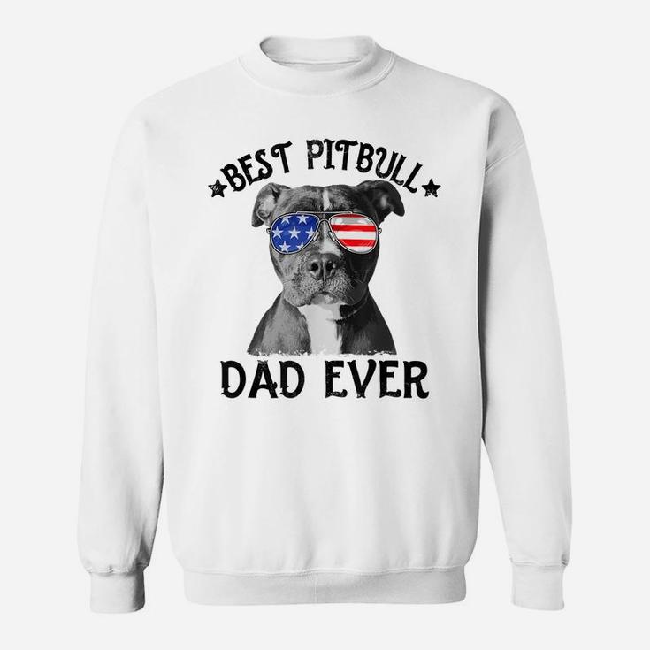 Mens Best Pitbull Dad Ever American Flag Dog Lover 4Th Of July Sweatshirt