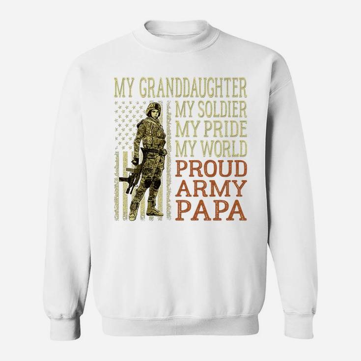 Mens My Granddaughter My Soldier Hero - Proud Army Papa | Grandpa Sweatshirt