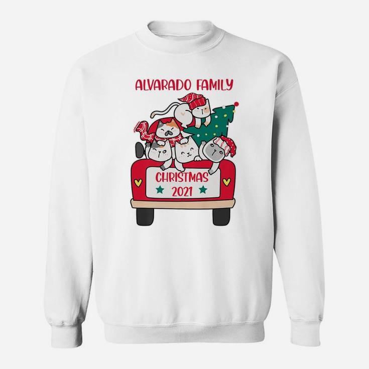 Merry Catmas Christmas Truck Cat Lovers Alvarado Family Sweatshirt