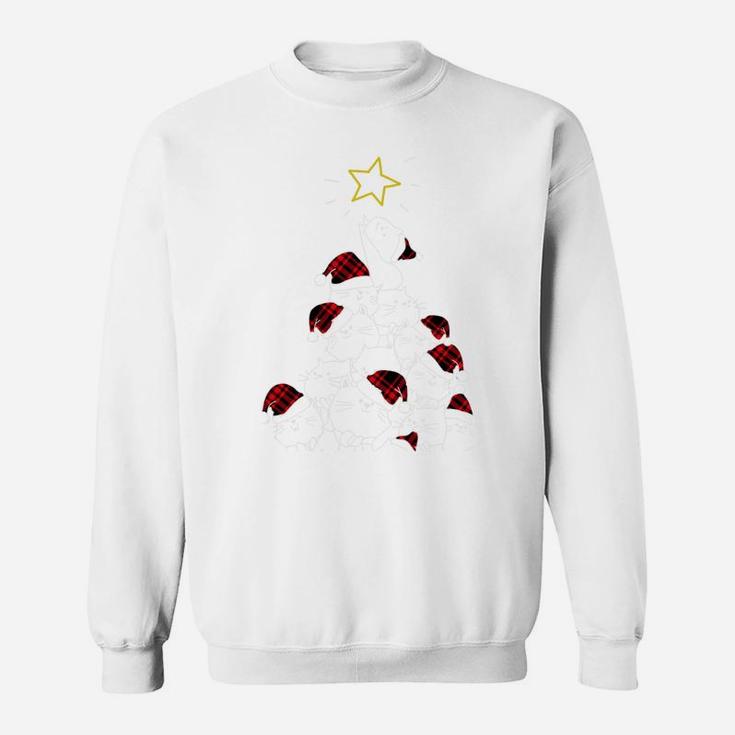 Merry Catmas Funny Cats Christmas Tree Lights Xmas Gift Sweatshirt Sweatshirt