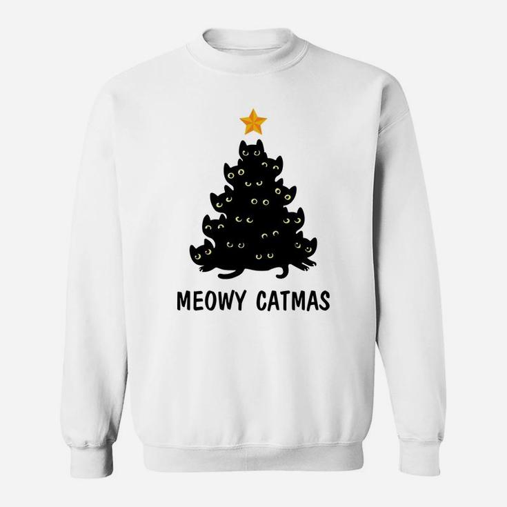 Merry Catmas Xmas Gift Meowy Catmas Funny Cat Christmas Sweatshirt Sweatshirt