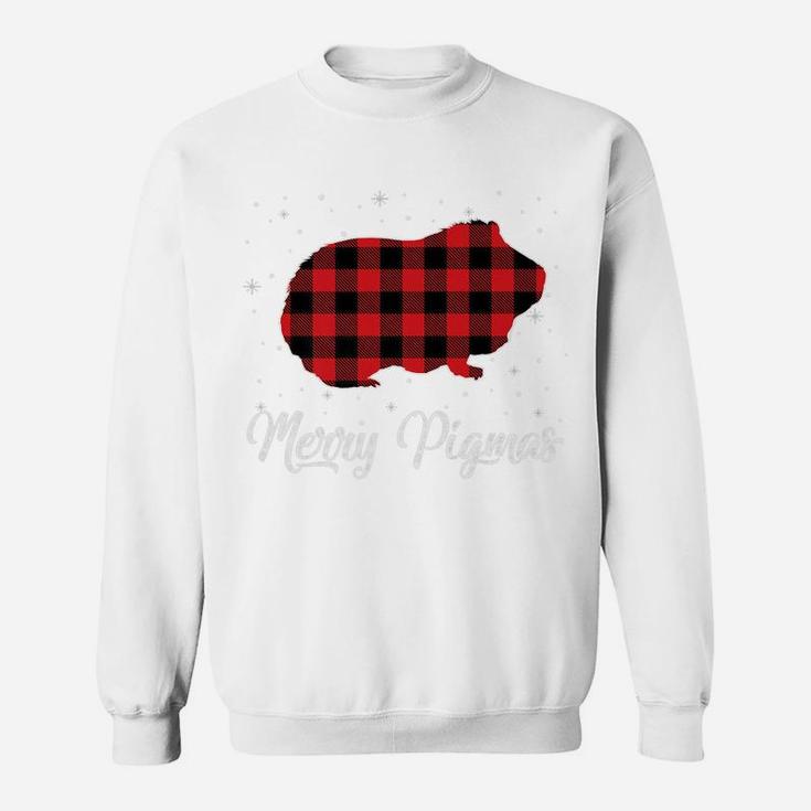 Merry Pigmas Red Plaid Guinea Pig Christmas Gift Pajama Sweatshirt