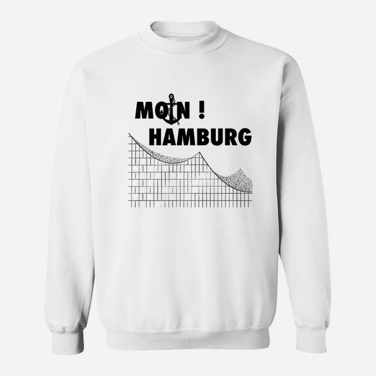 Moin Hamburg Skyline Sweatshirt, Maritime Stadtansicht Tee