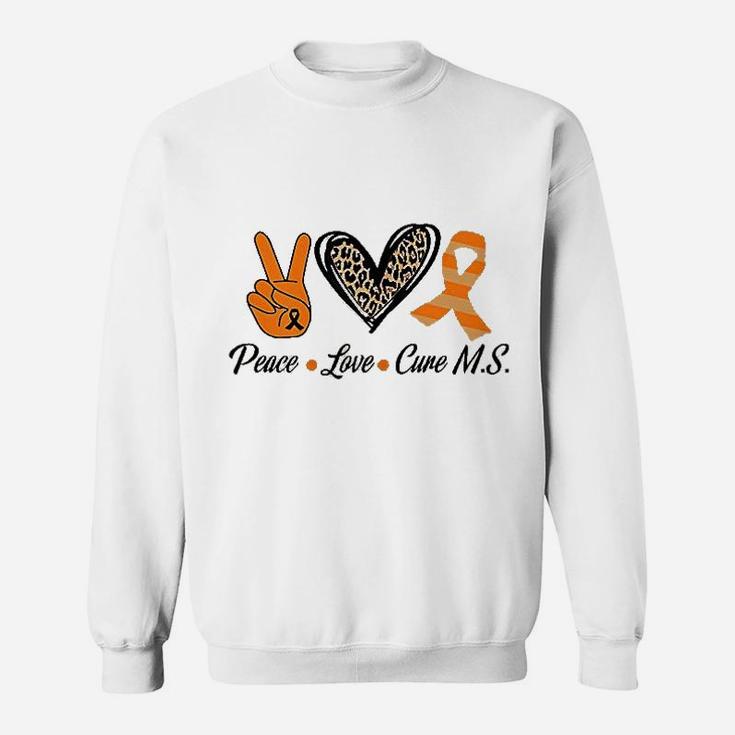 Multiple Sclerosis Awareness Peace Love Cure Sweatshirt