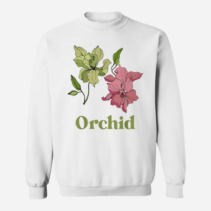 Orchid Flower Floral Women's Or Girls Classic Sweatshirt