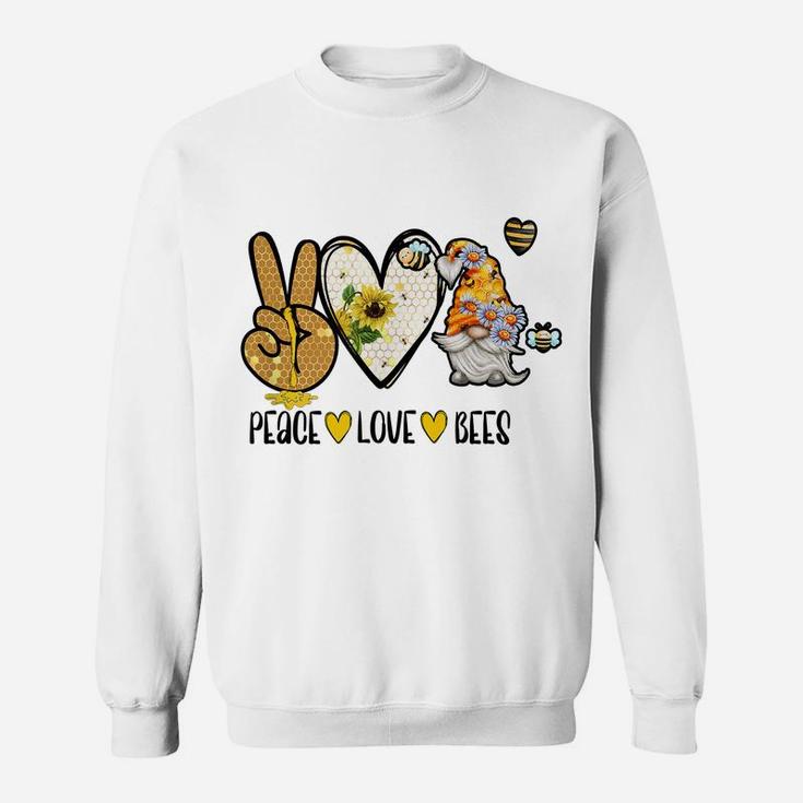 Peace Love Bees Gnome Sunflower Honey Graphic Tees Sweatshirt