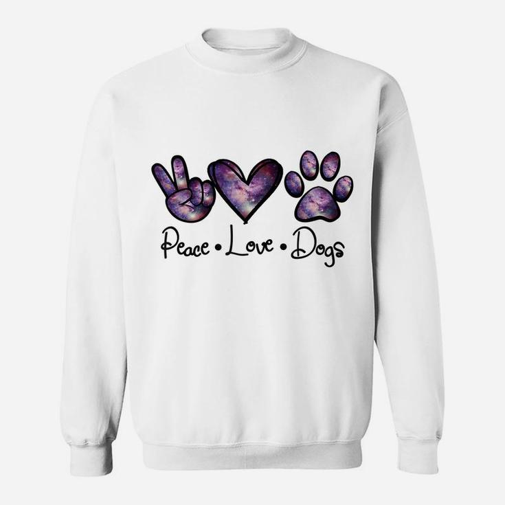 Peace Love Dogs Lover Puppy Paw Dog Funny Dog Lover Sweatshirt