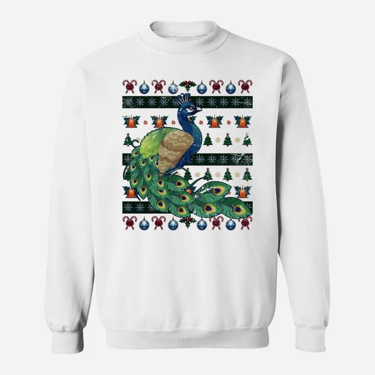 Peacock Xmas Gift Ornamental Bird Ugly Christmas Sweatshirt