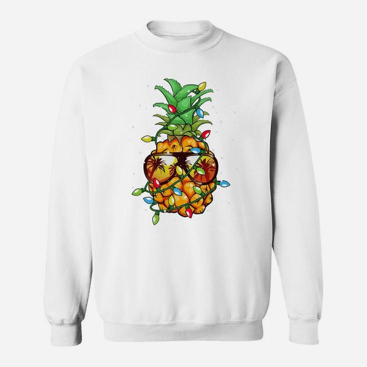 Pineapple Christmas Wear Sunglasses Xmas Lights Boys Gifts Sweatshirt