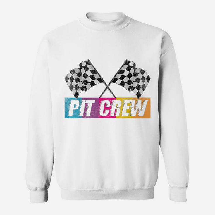 Pit Crew Race Car Party Checkered Flag Car Racing Party Gift Sweatshirt
