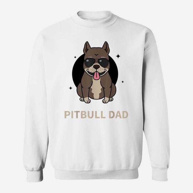 Pitbull Dad Papa Father Daddy Dog Puppy Funny Gift Black Sweatshirt