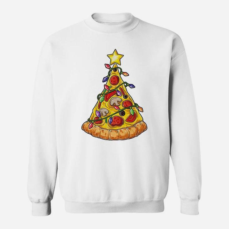Pizza Christmas Tree Lights Xmas Men Boys Crustmas Gifts Sweatshirt