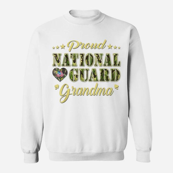 Proud National Guard Grandma Dog Tag Heart Army Grandmother Sweatshirt