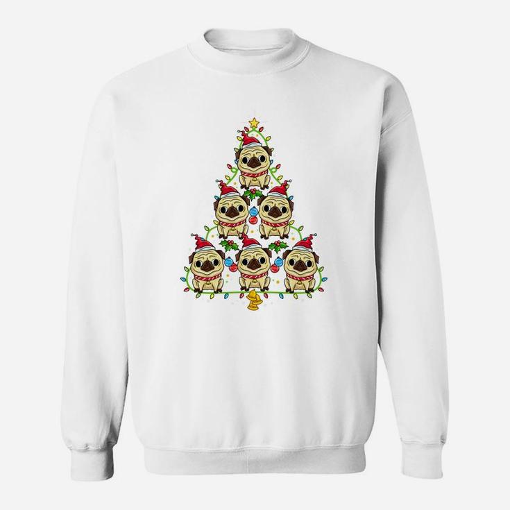 Pug Christmas Tree Sweatshirt Xmas Gift For Pug Lover Sweatshirt