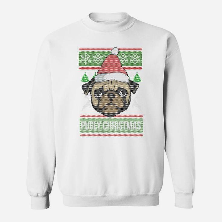 Pugly Christmas Ugly Sweater Sweatshirt Pug Dog Xmas Gift Sweatshirt