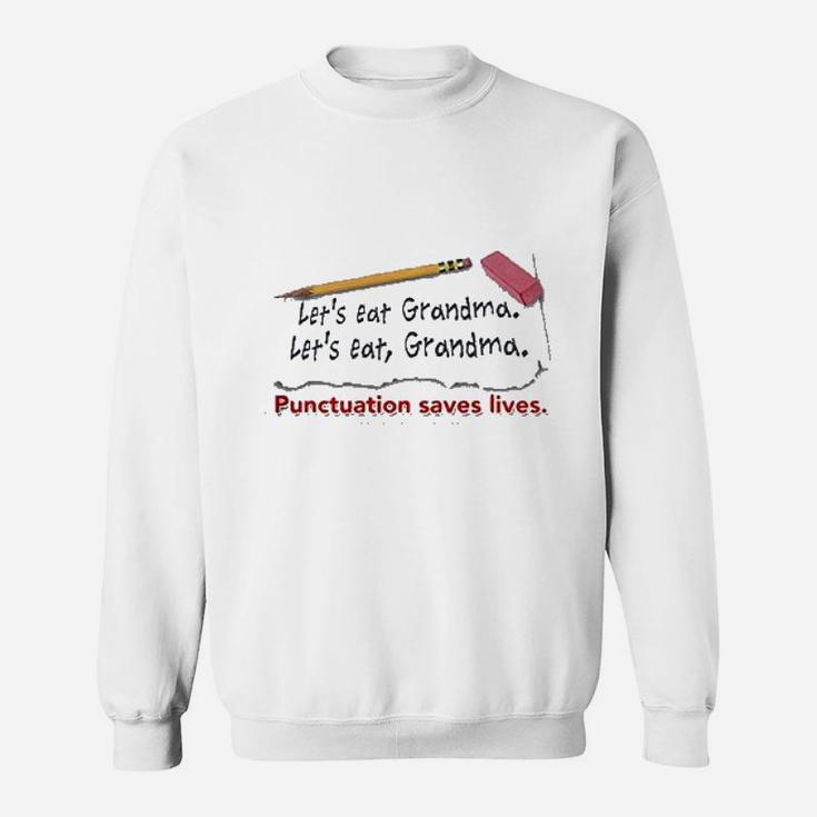 Punctuation Saves Lives Light Sweatshirt