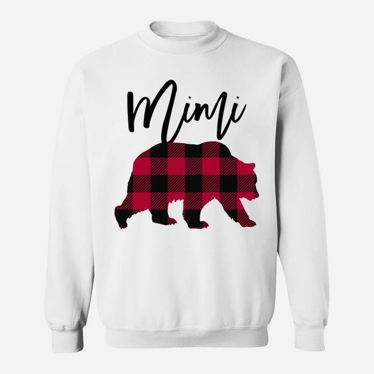 Red Buffalo Plaid Mimi Bear - Christmas Gift For Grandma Sweatshirt Sweatshirt
