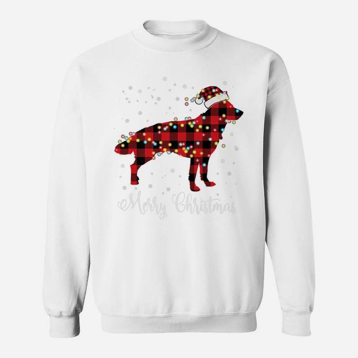 Red Plaid Buffalo German Shepherd Merry Christmas Pajamas Sweatshirt
