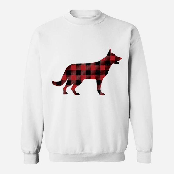 Red Plaid German Shepherd Dog Xmas Matching Family Christmas Sweatshirt Sweatshirt