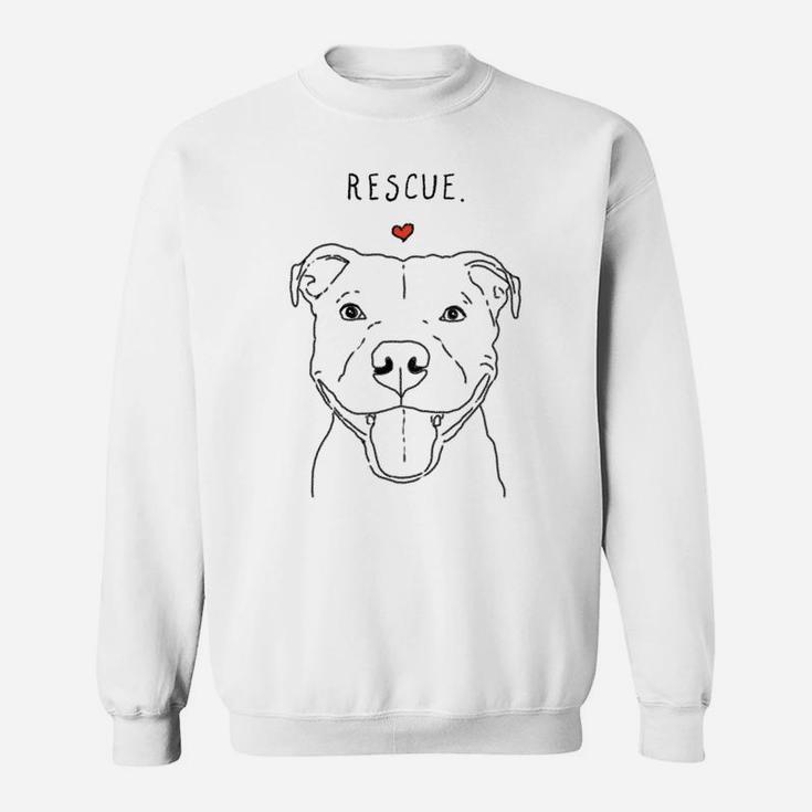 Rescue Love Smiling Pit Bull, Pittie, Pitbull Mom, Dog Lover Sweatshirt