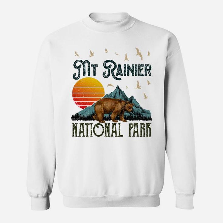 Retro Mt Rainier National Park Moutains Camping Bear Outdoor Sweatshirt