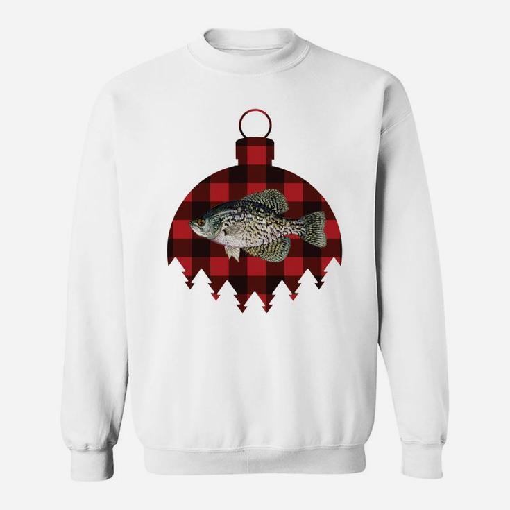 Retro Plaid I'm Dreaming Of A Crappie Christmas Fish Design Sweatshirt Sweatshirt