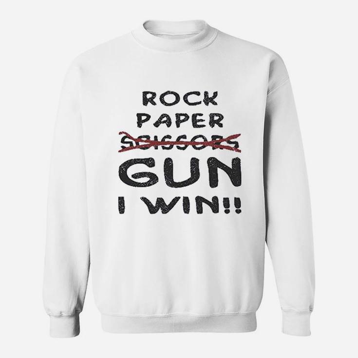 Rock Paper Scissors I Win  Support Sweatshirt