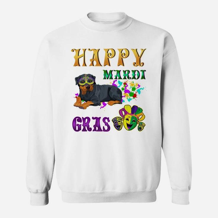 Rottweiler Dog Breed Happy Mardi Gras Festival Sweatshirt