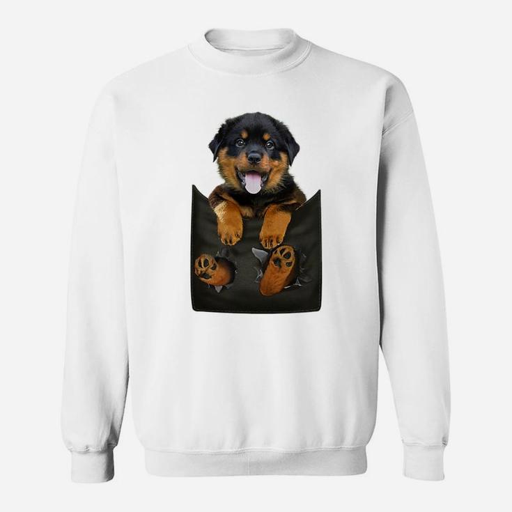 Rottweiler In Pocket Puppy Sweatshirt