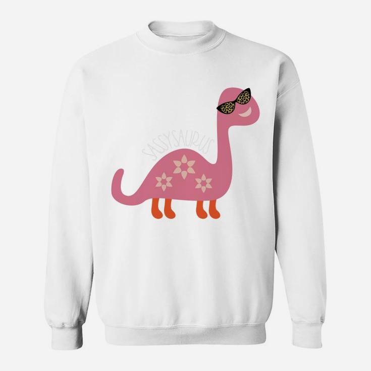 Sassy Dinosaur Teen Girl Stuff Pink Leopard Sunglass Design Sweatshirt Sweatshirt