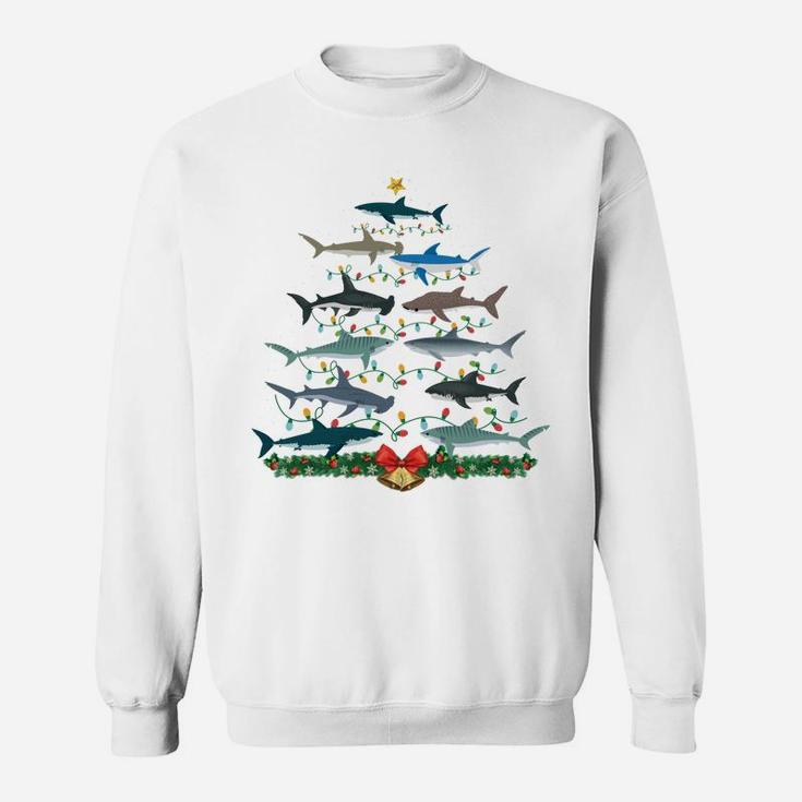 Shark Christmas Tree Ornament, Funny Shark Lovers Xmas Gifts Sweatshirt Sweatshirt