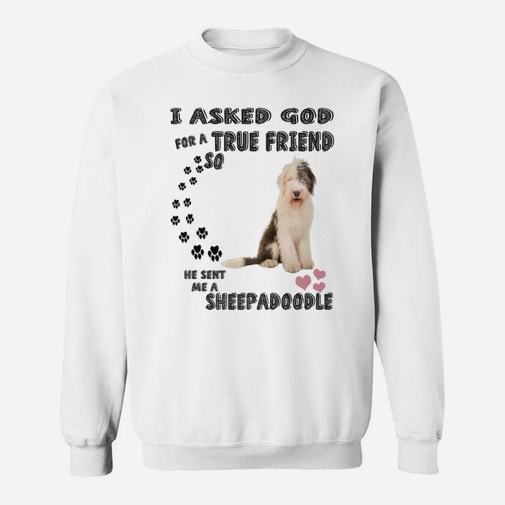 Sheepadoodle Quote Mom Sheepdogpoo Dad, Cute Sheepdoodle Dog Sweatshirt