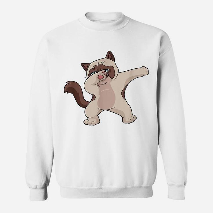 Siamese Cat Dabbing For Kids Birthday Party Gift Sweatshirt