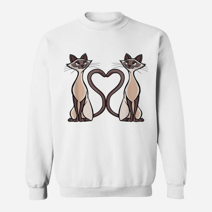 Siamese Cat Heart Design Cat Lovers, Ladies And Gentlemen Sweatshirt