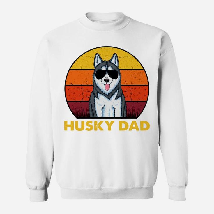 Siberian Husky Dog Dad Sunset Vintage Siberian Husky Dad Sweatshirt Sweatshirt